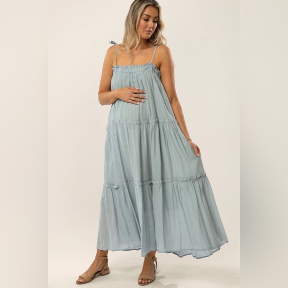 Pinkblush Dresses & Skirts - Pinkblush gauzy tie strap tiered maxi dress nwot